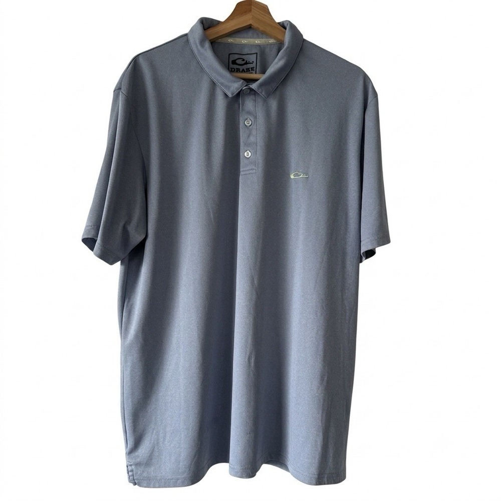 Drake Waterfowl Performance Polo‎ Shirt Men's XL Blue Golf Preppy Outdoor Casual